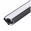 LED kampinis profilis N01, juodas, 2m, su dangteliu ir užbaigimais