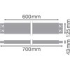 LED linijinio šviestuvo LINEAR INDIVILED 600 sujungimas, baltas