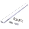 LED paviršinis profilis P01, anoduoto sidabro sp., 2m, su dangteliu ir užbaigimais