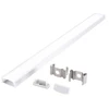 LED paviršinis profilis P01, baltas, 2m, su dangteliu ir užbaigimais