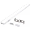 LED paviršinis profilis P01, baltas, 2m, su dangteliu ir užbaigimais