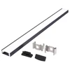 LED paviršinis profilis P01, juodas, 2m, su dangteliu ir užbaigimais