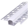 LED užglaistomas profilis KG01, anoduoto sidabro sp., 2m, su dangteliu ir užbaigimais