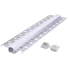 LED užglaistomas profilis KG01, anoduoto sidabro sp., 2m, su dangteliu ir užbaigimais