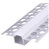 LED užglaistomas profilis KG01, anoduoto sidabro sp., 2m, su dangteliu ir užbaigimais