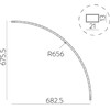 Lenktas EASY LINK sistemos bėgelis, R 656mm, baltas, K1002243B