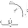 Lenktas magnetinės sistemos PICO_LINE bėgelis, 24V, juodas, R300mm