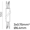 Linijinės sistemos PIPE 3 polių kabelis, 550mm, K2005040N