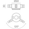 Linijinės sistemos PIPE L formos 120° kampo sujungimas, baltas, K1002147B