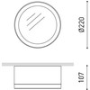 Lubinis šviestuvas 10,5W paviršinis šviestuvas STRAM SURFACE, 99°, baltas, 3000K, su maitinimo šaltiniu