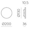 10W LED sieninis šviestuvas COMBO, baltas, 2700-3000K, IP65, 20cm, A3966070B