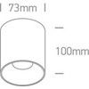 Lubinis šviestuvas 12W LED cilindro formos šviestuvas, juodas, 3000K, 12112Z/B/W