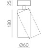 Lubinis šviestuvas 12W LED paviršinis akcentinis šviestuvas PIPE, juodas, 2700K, F3986090N