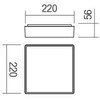 12W LED paviršinis lauko šviestuvas MARINA, tamsiai pilkas, 3000K, IP65, 90157
