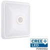 Lubinis šviestuvas 12W LED paviršinis šviestuvas, kvadratinis, baltas, 3000/4000/6000K, su judesio davikliu, CREE LED chip