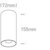 Lubinis šviestuvas 15W LED cilindro formos šviestuvas, juodas, 3000K, 12115D/B/W