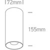 Lubinis šviestuvas 15W LED cilindro formos šviestuvas, juodas, 3000K, 12115D/B/W