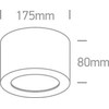 Lubinis šviestuvas 16W LED cilindro formos šviestuvas, baltas, 3000K, 12116FD/W/W