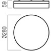 18W LED paviršinis šviestuvas FRISBI, matinės juodos sp., 3000/4000K, IP44, 01-3736