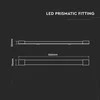 Lubinis šviestuvas V-tac 20W LED linijinis šviestuvas, 60cm, baltas, 6500K