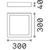 Lubinis šviestuvas 22W LED paviršinis šviestuvas UNIVERSAL SQUARE, baltas, 2700K, 342610