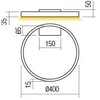 Lubinis šviestuvas 24W LED paviršinis šviestuvas FEBE, matinės aukso sp., 4000K, dimeriuojamas, 01-2836