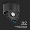 Lubinis šviestuvas V-tac 28W LED paviršinis šviestuvas, juodas, 3000-6400K