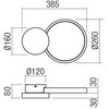 Lubinis šviestuvas 29W LED paviršinis šviestuvas CRONOS, baltas, 3000K, dimeriuojamas, 01-2533