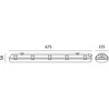 Lubinis šviestuvas 2x9W LED šviestuvas HERMETIC, T8, 60cm, 4000K
