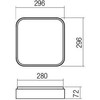 Lubinis šviestuvas 32W LED paviršinis šviestuvas YOMO, baltas, 3000K, dimeriuojamas, 01-2573