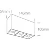 3x7W LED paviršinis šviestuvas, baltas, 3000K, 12307B/W/W