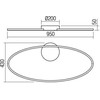 Lubinis šviestuvas 43W LED paviršinis šviestuvas LEO, bronzos sp., 3000/4000K, dimeriuojamas, 01-3336