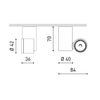 Lubinis šviestuvas 4,5W paviršinis šviestuvas iO SURFACE, baltas, 3000K