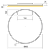 Lubinis šviestuvas 50W LED paviršinis šviestuvas FEBE, baltas, 3000K, dimeriuojamas, 01-2845