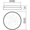 Lubinis šviestuvas 57W LED plafonas SAIR, matinės baltos sp., 2700/6000K, dimeriuojamas