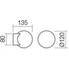 Lubinis šviestuvas 5W LED paviršinis šviestuvas BILIA, juodos/baltos sp., 3000K, IP44, 01-2603