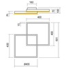 Lubinis šviestuvas 62W LED paviršinis šviestuvas FEBE, matinės aukso sp., 3000K, dimeriuojamas, 01-2859