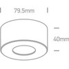 Lubinis šviestuvas 7W LED cilindro formos šviestuvas, baltas, 3000K, 12107V/W/W