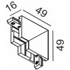 Magnetinės sistemos bėgelio MICRO_LINE L formos vidinis sujungimas, juodas