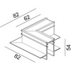 Magnetinės sistemos IN_LINE užglaistomo bėgelio L formos sujungimas, juodas