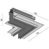 Magnetinės sistemos XTRIM M RECESSED bėgelio kampinis sujungimas, 48V, juodas