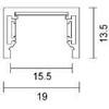 Magnetinis bėgelis SLIM MAGNETIC, 48V, juodas, 1m, su dangteliu ir užbaigimais, 02/0501-1
