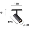 Pakabinamas šviestuvas Bikuvalt 10W LED akcentinis šviestuvas į magnetines sistemas VIOKEF MAGNETIC, juodas, 3000/4000/6000K, 4244000S