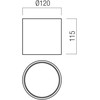 Lubinis šviestuvas 21W LED paviršinis šviestuvas HERA, matinės juodos/baltos sp., 3000K, dimeriuojamas, 01-3684