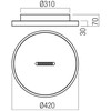 Lubinis šviestuvas 37W LED paviršinis šviestuvas BUTTON, baltas, 3000K, dimeriuojamas, 01-3827