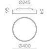 Lubinis šviestuvas 40+5W LED paviršinis lubų šviestuvas ROMA, baltas, 2700/3000K, P3974070B