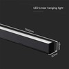 Pakabinamas šviestuvas V-tac 40W LED pakabinamas linijinis šviestuvas, juodas, 3000/4000/6400K