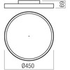 Lubinis šviestuvas 40W LED paviršinis šviestuvas DAMA, baltas, 3000/4000/5000K, 35cm, 01-3742