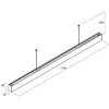 Pakabinamas šviestuvas 50W LED paviršinis/pakabinamas linijinis šviestuvas XUNO SYSTEM, baltas, 4000K, IP40