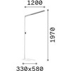 Pakabinamas šviestuvas 76W LED toršeras su šviesos jutikliu COMFORT, baltas, 3000-5700K, šviečia į viršų ir į apačią, dimeriuojamas, 345307